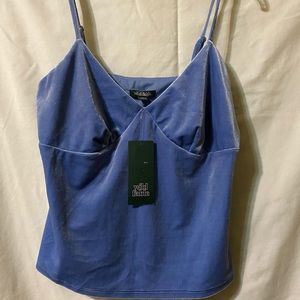 velvet spaghetti strap crop top